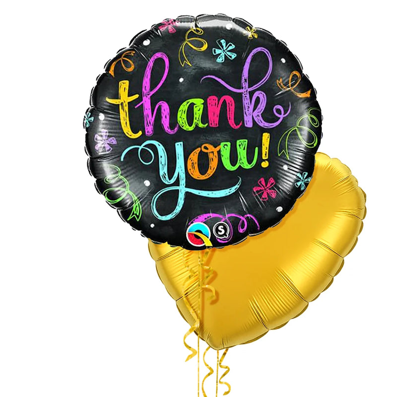 Thank You Classy Gold and Black Balloon Bouquet