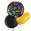 Thank You Classy Gold and Black Balloon Bouquet