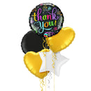 Thank You Classy Gold and Black Balloon Bouquet