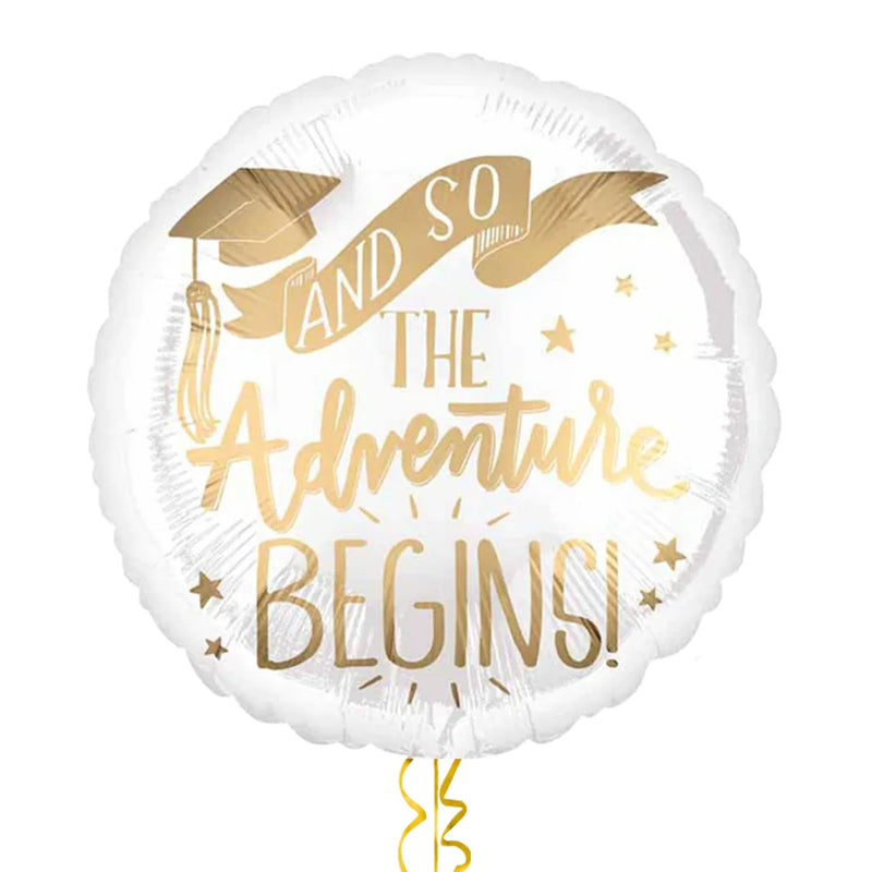 The Adventure Begins Graduation Foil Balloon Bouquet