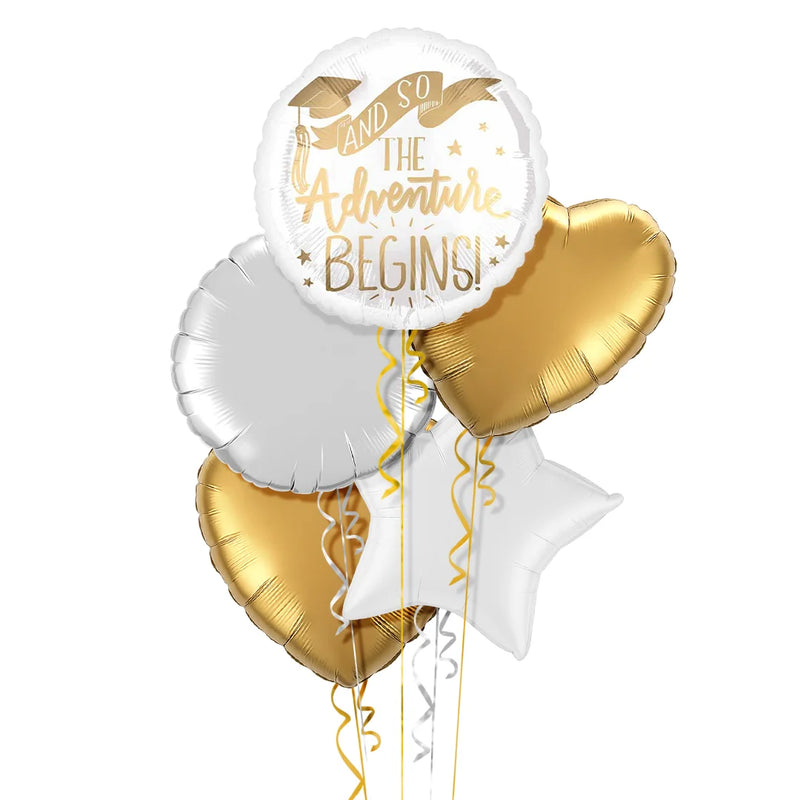 The Adventure Begins Graduation Foil Balloon Bouquet