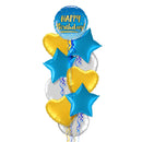 The Original Blue and Gold Happy Birthday Balloon Bouquet