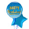 The Original Blue and Gold Happy Birthday Balloon Bouquet