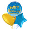 The Original Blue and Gold Happy Birthday Balloon Bouquet