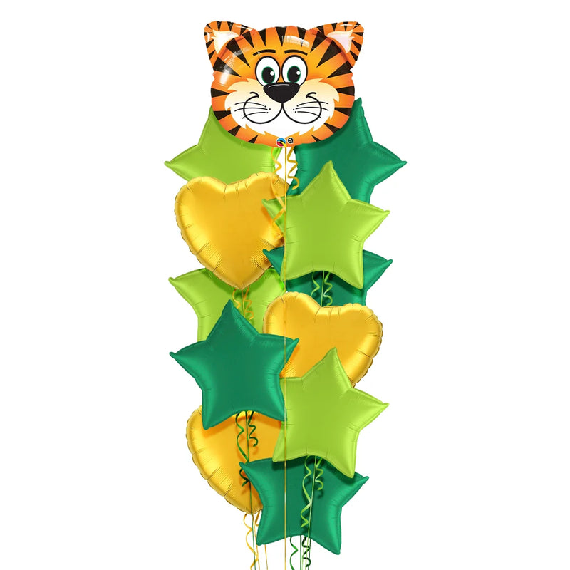 Tickled Tiger in Green Jungle Balloon Bouquet