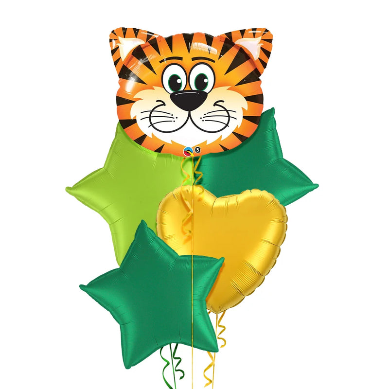 Tickled Tiger in Green Jungle Balloon Bouquet