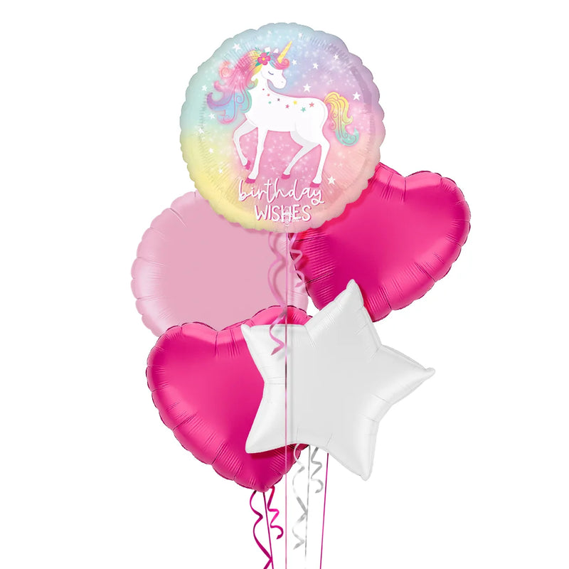 Unicorn Happy Birthday Foil Balloon Bouquet