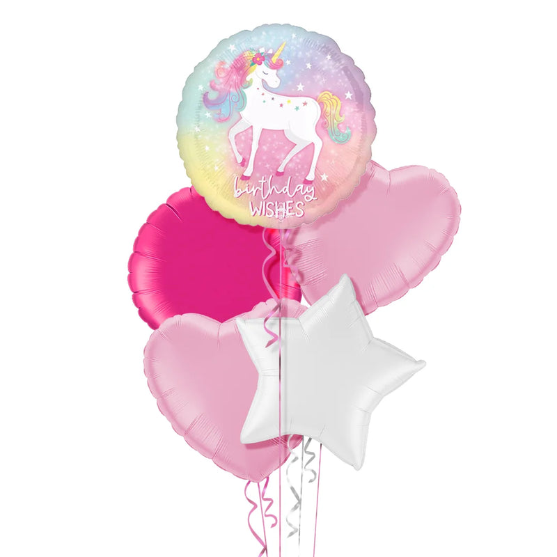 Unicorn Happy Birthday Foil Balloon Bouquet