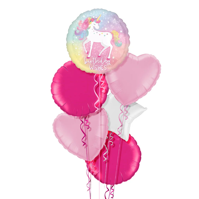 Unicorn Happy Birthday Foil Balloon Bouquet