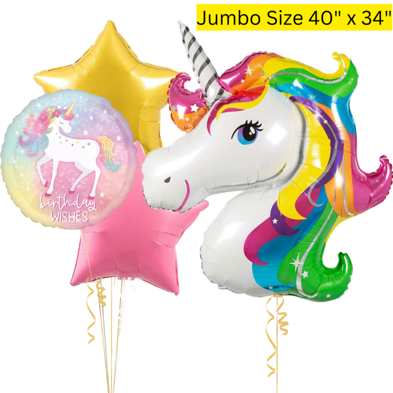 Colourful Unicorn Set Birthday Balloon Bouquet