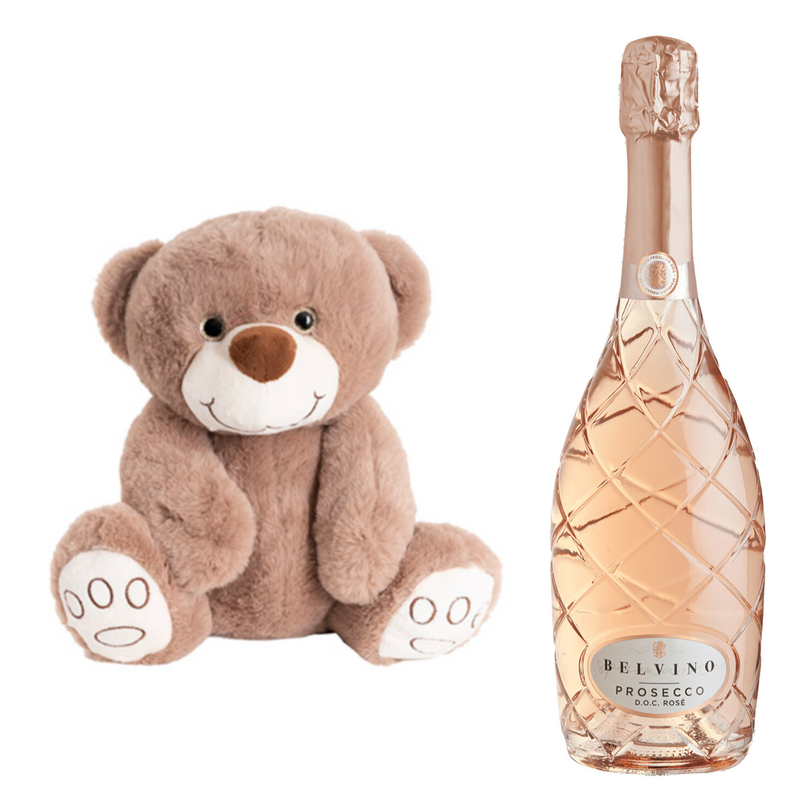 Belvino Rosé Prosecco and Teddy Bear Gift Set