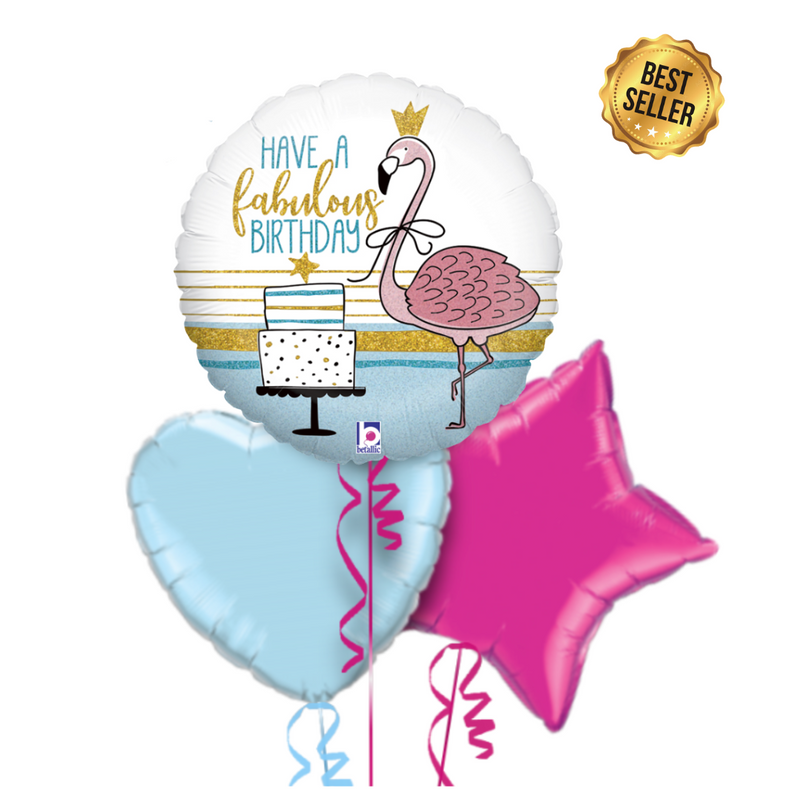 Fabulous Flamingo Happy Birthday Balloon Bouquet