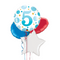 5th Birthday Blue Polka Dots Balloon Bouquet