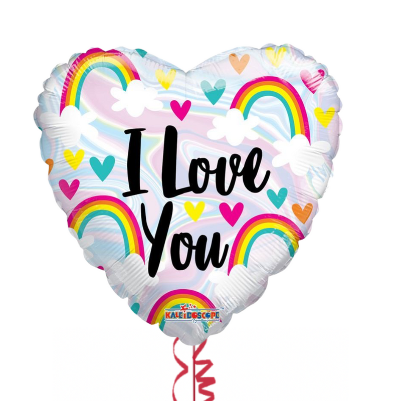 I Love You Rainbow Themed Balloon Bouquet