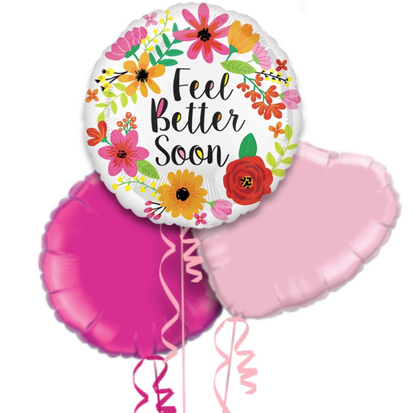 Feel Better Soon Flowers Balloon Bouquet