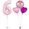 Pastel Pink 6th Birthday Balloon Bouquet Set