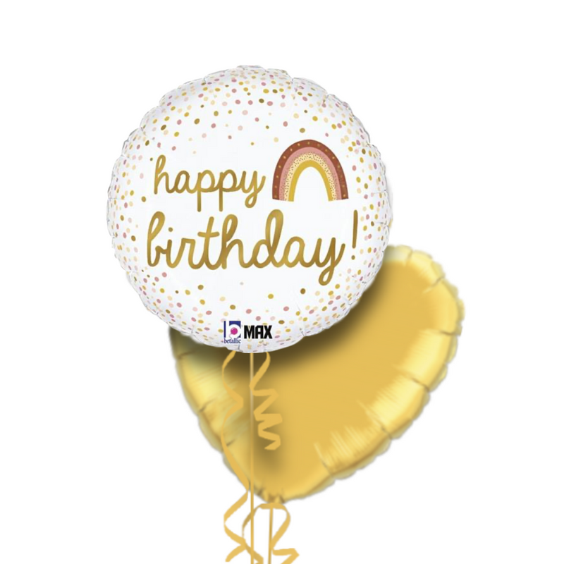 Golden Birthday Rainbow Balloon Bouquet