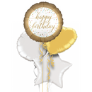 Golden Style Happy Birthday Balloon Bouquet