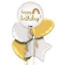 Golden Birthday Rainbow Balloon Bouquet