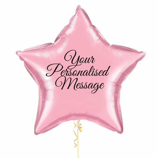 Pink Star Personalised Foil Balloon