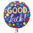 Good Luck Purple and Colourful Dots Foil Balloon Bouquet