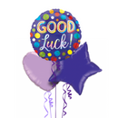 Good Luck Purple and Colourful Dots Foil Balloon Bouquet