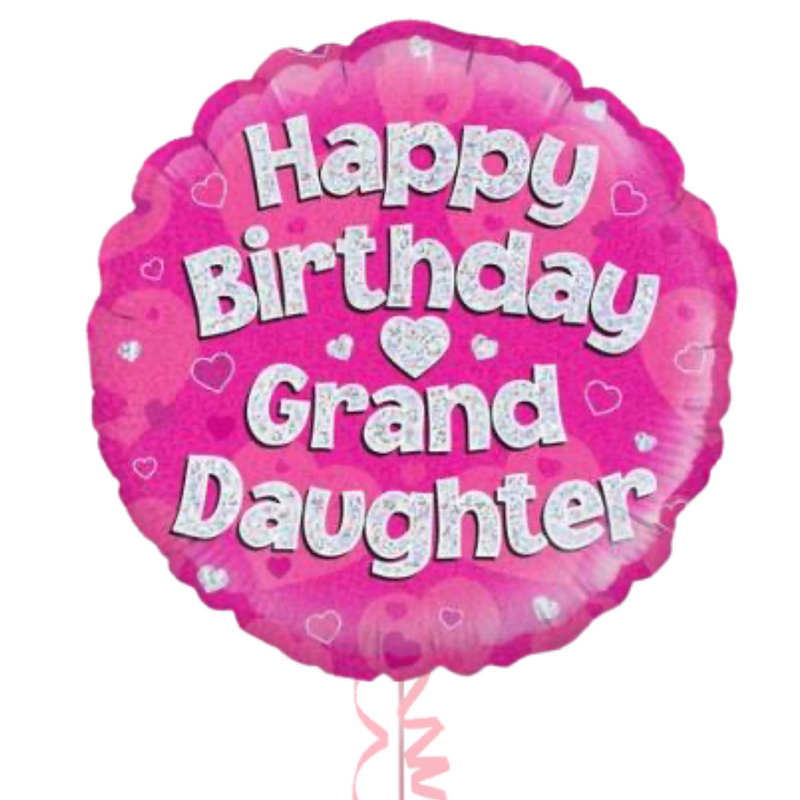 Happy Birthday Grand Daughter Pink Foil Balloon Bouquet