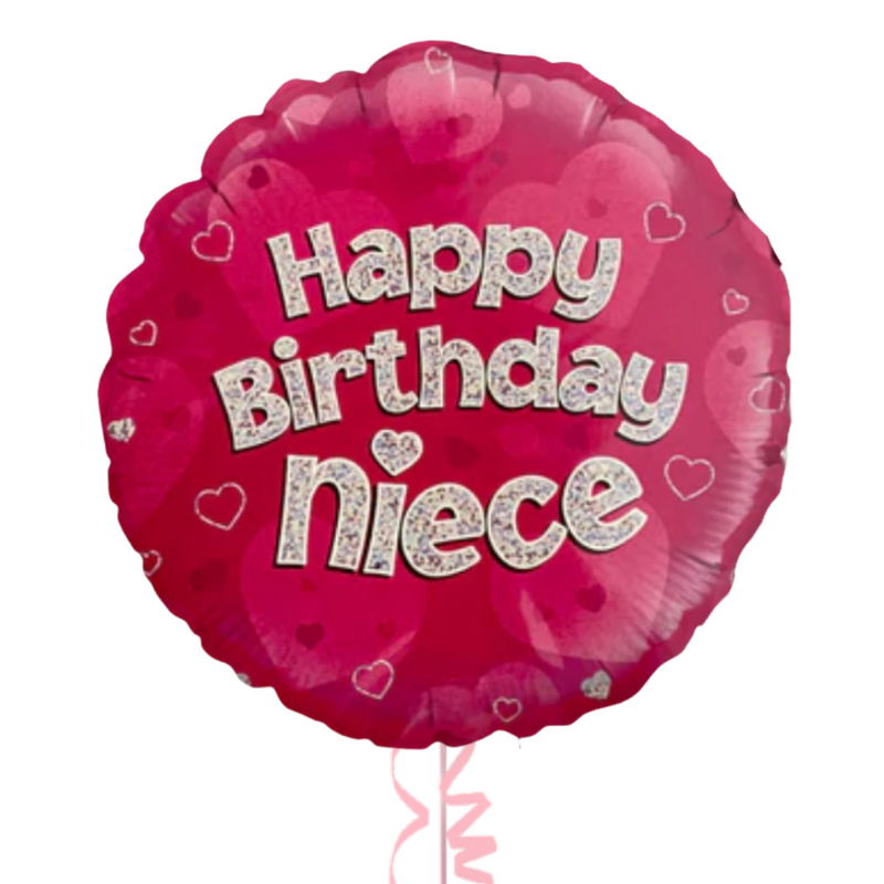 Happy Birthday Niece Pink Foil Balloon Bouquet