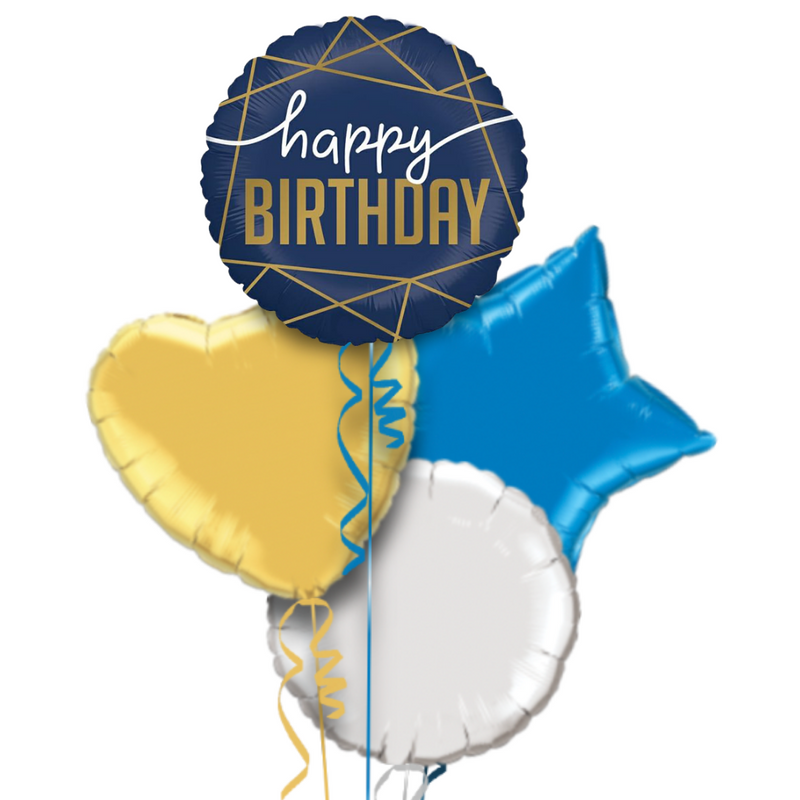 Royal Blue Happy Birthday Balloon Bouquet