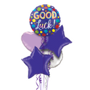 Good Luck Purple and Colourful Dots Foil Balloon Bouquet