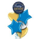 Royal Blue Happy Birthday Balloon Bouquet