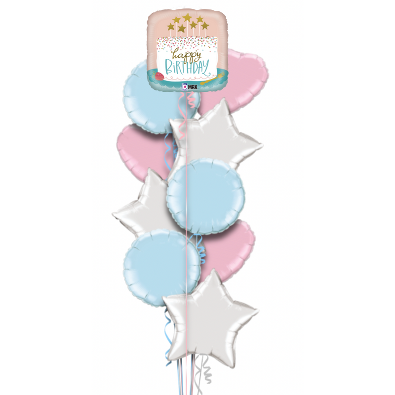 Adorable Cake Happy Birthday Balloon Bouquet