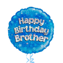 Happy Birthday Brother Blue Foil Balloon Bouquet