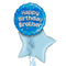 Happy Birthday Brother Blue Foil Balloon Bouquet