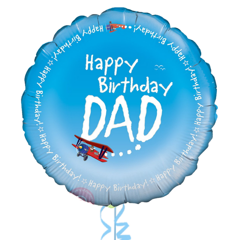 Happy Birthday Dad Aviation Theme Foil Balloon Bouquet