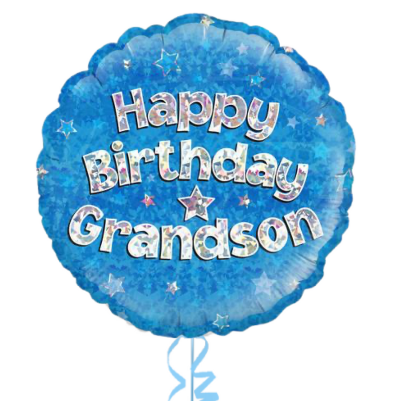 Happy Birthday Grandson Blue Foil Balloon Bouquet