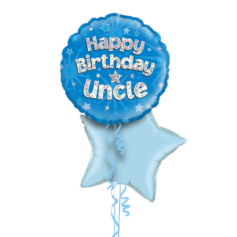 Happy Birthday Uncle Blue Foil Balloon Bouquet