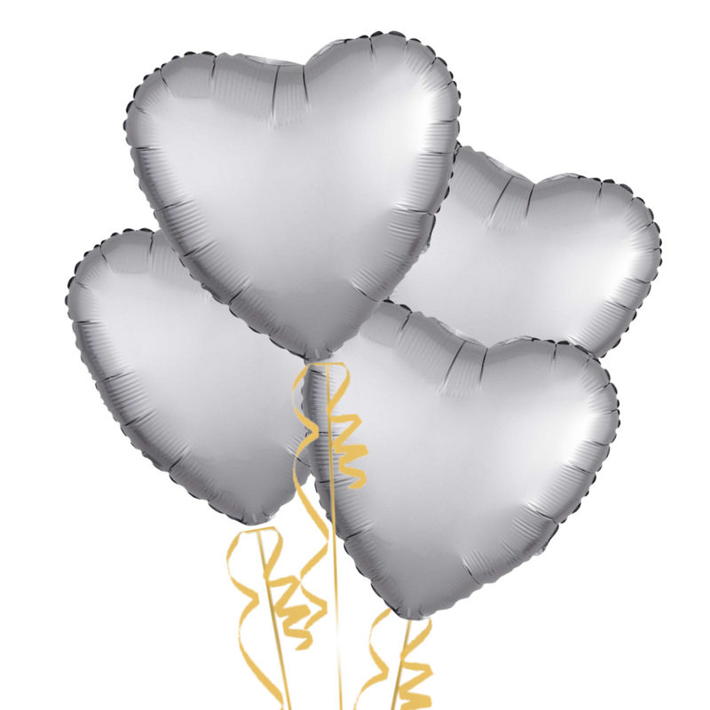 Silver Hearts Balloon Bouquet