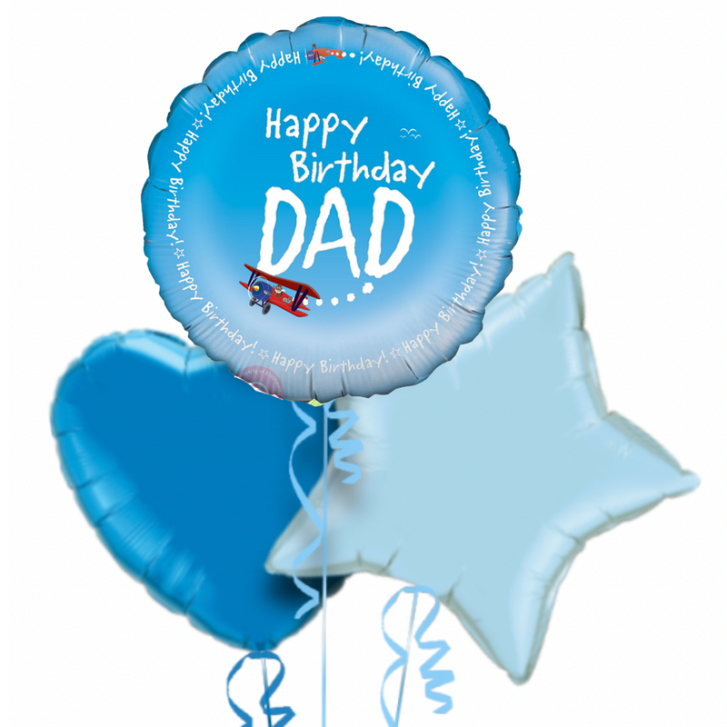 Happy Birthday Dad Aviation Theme Foil Balloon Bouquet