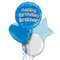 Happy Birthday Brother Blue Foil Balloon Bouquet