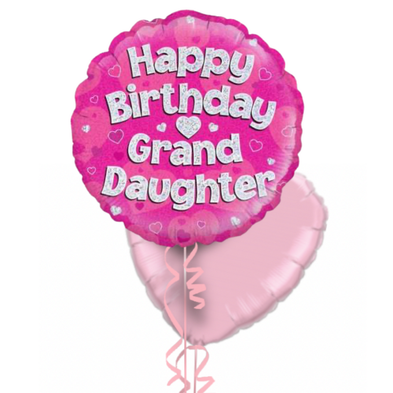 Happy Birthday Grand Daughter Pink Foil Balloon Bouquet