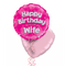 Happy Birthday Wife Pink Foil Balloon Bouquet