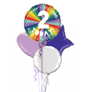 2nd Birthday Rainbow Balloon Bouquet