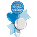 Happy Birthday Grandson Blue Foil Balloon Bouquet