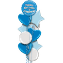 Happy Birthday Nephew Blue Foil Balloon Bouquet