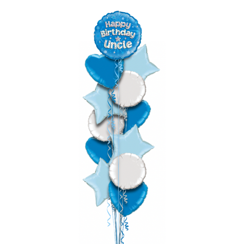 Happy Birthday Uncle Blue Foil Balloon Bouquet