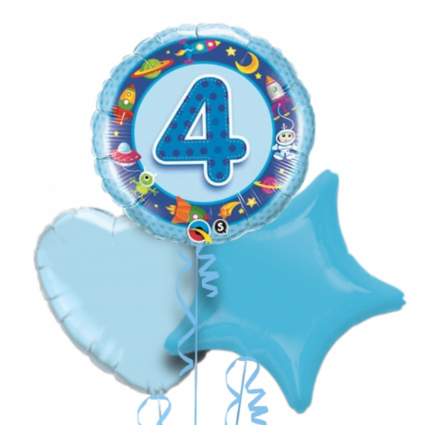 4th Birthday Blue Balloon Bouquet