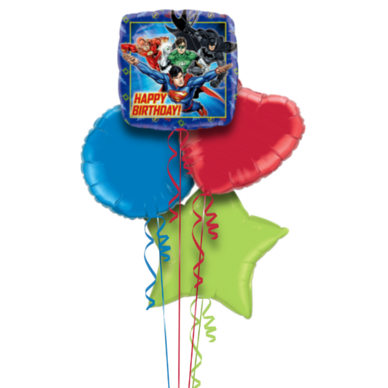 Superman Justice League Happy Birthday Foil Balloon Bouquet