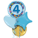 4th Birthday Blue Balloon Bouquet