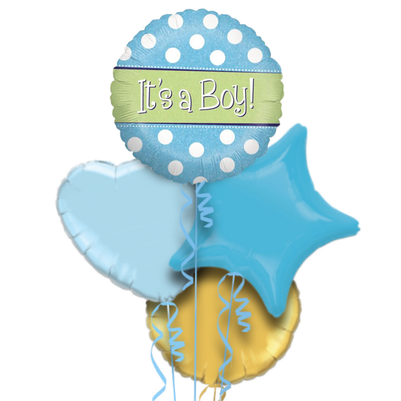 It's a Boy Dots Balloon Bouquet